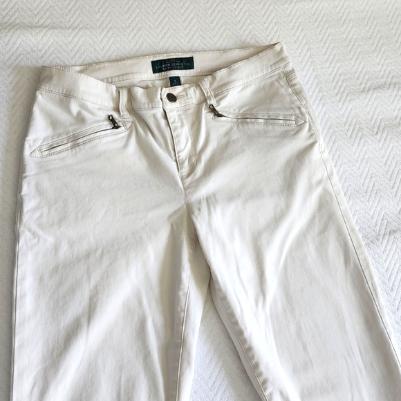Lauren Ralph Lauren Green Label Jeans White Classic- White Straight-Leg Pants - Picture 2 of 9